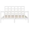 Bed Frame with Headboard White 160x200 cm Solid Wood | HipoMarket