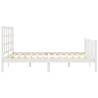 Bed Frame with Headboard White 160x200 cm Solid Wood | HipoMarket