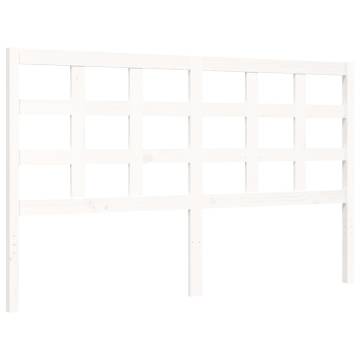 Bed Frame with Headboard White 160x200 cm Solid Wood | HipoMarket