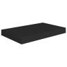 Stylish Black Floating Wall Shelf - 40x23x3.8 cm MDF