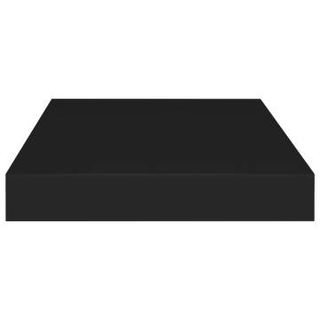 Stylish Black Floating Wall Shelf - 40x23x3.8 cm MDF