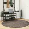 Rug ISTAN High Pile Shiny Look Grey Ø 160 cm Colour grey Size Ø 160 cm 