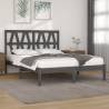 Bed Frame Grey Solid Wood Pine 150x200 cm King Size Colour grey Size 150 x 200 cm 