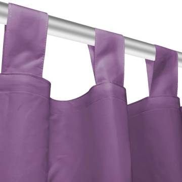 Micro-Satin Curtains 140x245cm Lilac - 2 Pcs with Loops