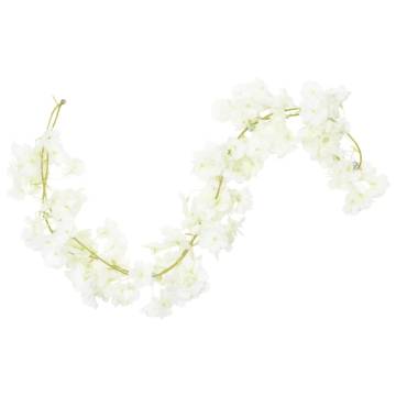 Artificial Flower Garlands 6 pcs White 180 cm - Hipomarket UK