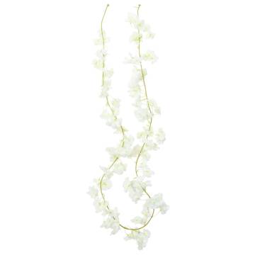 Artificial Flower Garlands 6 pcs White 180 cm - Hipomarket UK