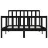 Black Solid Wood Bed Frame 140x200 cm | Stylish & Durable