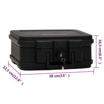 Safe Box Black 38x32.5x16.5 cm - Fireproof & Waterproof Security