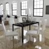 7 Piece Black and White Dining Table Set - Modern Design