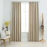 Elegant Beige Blackout Curtains with Hooks - 140x175 cm