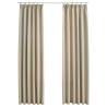 Elegant Beige Blackout Curtains with Hooks - 140x175 cm