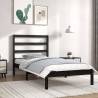 Bed Frame Black Solid Wood 90x190 cm Single Colour black Size 90 x 190 cm 