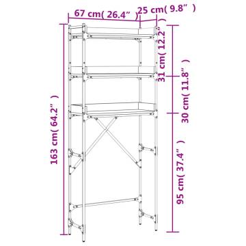 Washing Machine Shelf Grey Sonoma - Durable Storage Solution