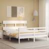 Bed Frame with Headboard White 160x200 cm Solid Wood Colour white Size 160 x 200 cm Model low 