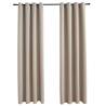 Beige Blackout Curtains with Metal Rings - 140x245 cm | HipoMarket