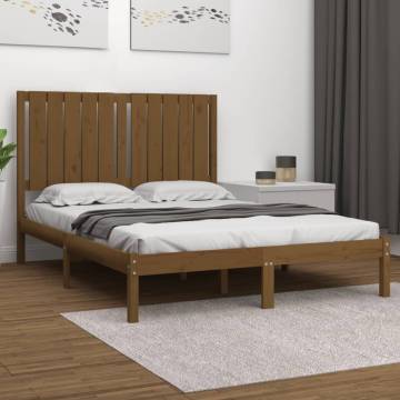 Bed Frame Honey Brown Solid Wood Pine 120x200 cm - Hipo Market