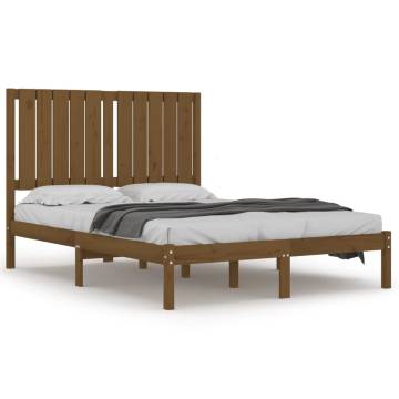 Bed Frame Honey Brown Solid Wood Pine 120x200 cm - Hipo Market