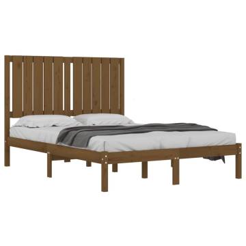 Bed Frame Honey Brown Solid Wood Pine 120x200 cm - Hipo Market