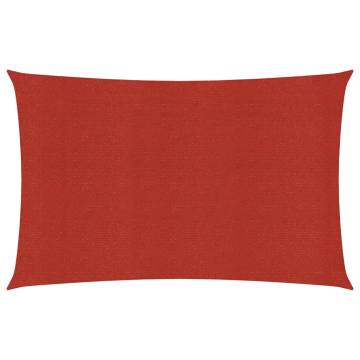 Red Sunshade Sail 2x5m - UV Resistant & Mould Proof