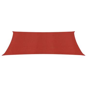 Red Sunshade Sail 2x5m - UV Resistant & Mould Proof