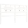 White Solid Wood Bed Frame with Headboard 160x200 cm | Hipo Market UK