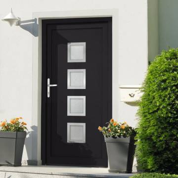 Durable Anthracite Front Door 88x200 cm PVC - Hipomarket UK