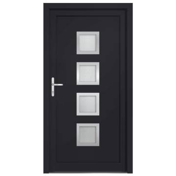 Durable Anthracite Front Door 88x200 cm PVC - Hipomarket UK