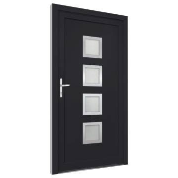 Durable Anthracite Front Door 88x200 cm PVC - Hipomarket UK