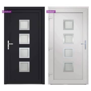 Durable Anthracite Front Door 88x200 cm PVC - Hipomarket UK