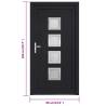 Durable Anthracite Front Door 88x200 cm PVC - Hipomarket UK