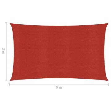 Red Sunshade Sail 2x5m - UV Resistant & Mould Proof