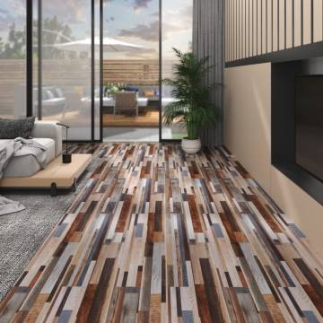 Multicolour PVC Flooring Planks 5.02 m² - Self-Adhesive