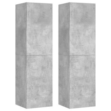 Stylish Concrete Grey TV Cabinets - 2 pcs Set | hipoMarket