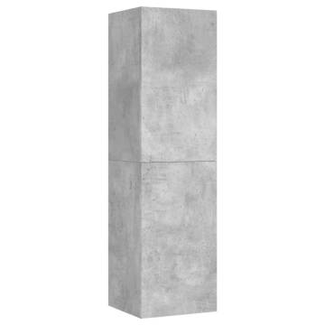 Stylish Concrete Grey TV Cabinets - 2 pcs Set | hipoMarket