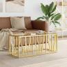 Coffee Table 110x45x45 cm Stainless Steel and Glass Colour gold Quantity in Package 1 Material glass 