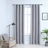 Blackout Curtains with Metal Rings 2 pcs Grey 140x225 cm Colour grey Size 140 x 225 cm Quantity in Package 2 