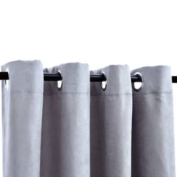 Blackout Curtains with Metal Rings - Grey 140x225 cm | Hipomarket