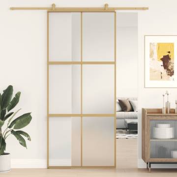 Sliding Door Gold 90x205 cm - Frosted ESG Glass & Aluminium