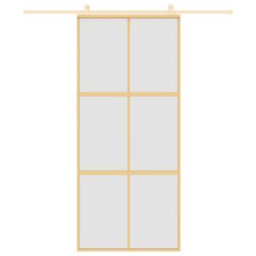 Sliding Door Gold 90x205 cm - Frosted ESG Glass & Aluminium