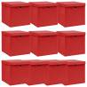 Storage Boxes with Lids 10 pcs Red 32x32x32 cm Fabric Colour red with lids Quantity in Package 10 Number of 1 