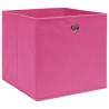 10 pcs Pink Non-woven Fabric Storage Boxes - Stylish & Foldable