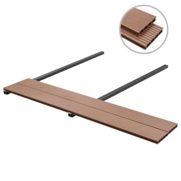 WPC Decking Boards 10 m² with Accessories - Brown Durable Decking