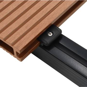 WPC Decking Boards 10 m² with Accessories - Brown Durable Decking