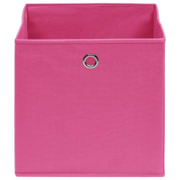 10 pcs Pink Non-woven Fabric Storage Boxes - Stylish & Foldable