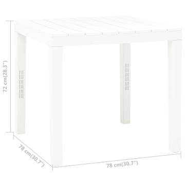 Garden Table White 78x78 cm - Durable Plastic Design