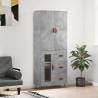 Highboard Concrete Grey 69.5x34x180 cm Engineered Wood Colour concrete grey Quantity in Package 1 Model 1 glass door 3 drawers 