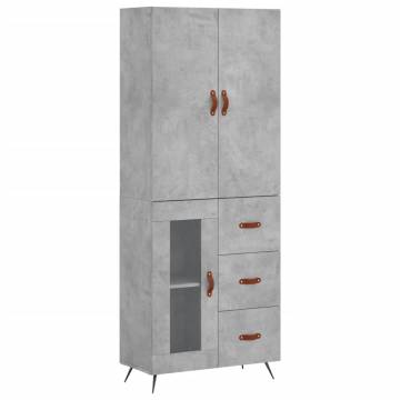 Stylish Highboard Concrete Grey - 69.5x34x180 cm | HipoMarket