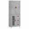 Stylish Highboard Concrete Grey - 69.5x34x180 cm | HipoMarket