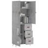 Stylish Highboard Concrete Grey - 69.5x34x180 cm | HipoMarket