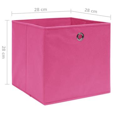 10 pcs Pink Non-woven Fabric Storage Boxes - Stylish & Foldable